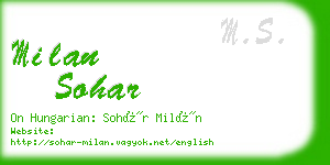 milan sohar business card